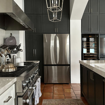 Updated Two-Tone Kitchen with Saltillo Tile Floors