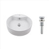 Elavo Ceramic Round Vessel White Sink, Overflow Drain Chrome
