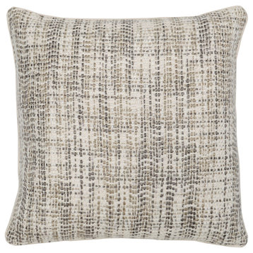 Baxter Woven 22" Throw Pillow, Blue by Kosas Home, Ivory, Natural