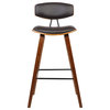 Benzara BM155597 Wood Frame Leatherette Counter Stool, Flared Legs, Brown