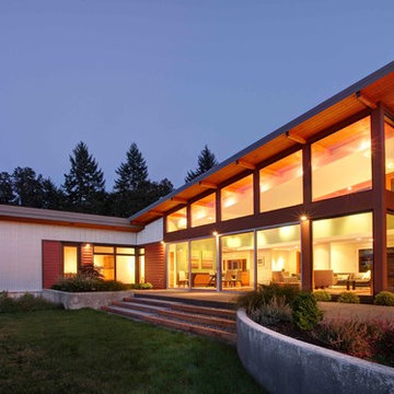 Modern Portland New Construction - Exterior at Night