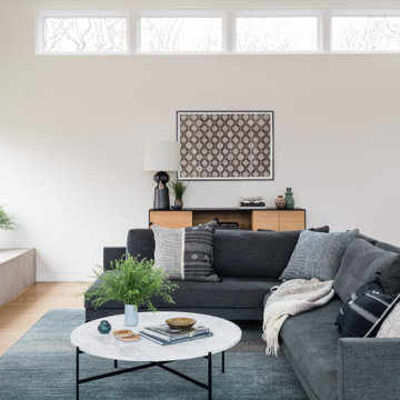 Grey Living Room | Sea View Rhode Island Home