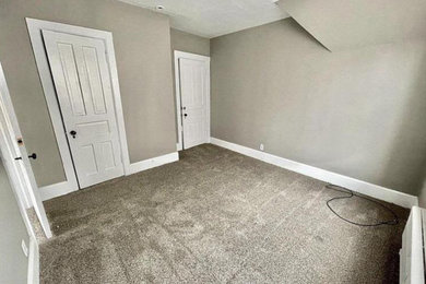 Inspiration for a contemporary bedroom remodel in Milwaukee