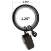 1 1/4" Nylon-insert Curtain Rings With Clips and Eyelets, Bronze