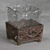 Scroll Style Elegant Metal And Glass Pencil Holder