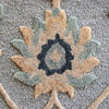 2' X 4' Blue And Beige Floral Hearth Rug
