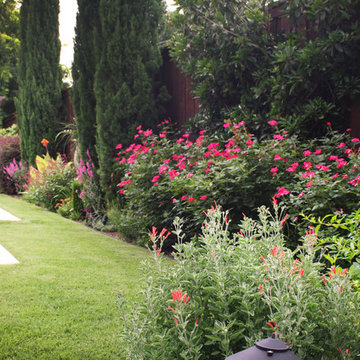 Contemporary Pool Compliments English Garden Style