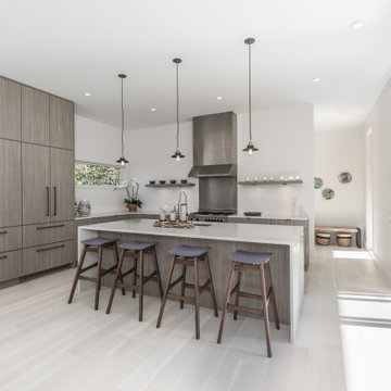 Monochromatic Modern Kitchen in the East Hamptons