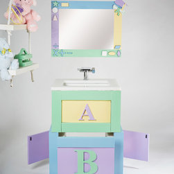 Child's Pastel ABC Bathroom Vanity - Bathroom Vanities And Sink Consoles