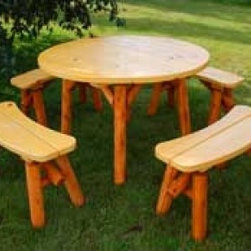 Moon Valley Round Hi-Top Table Set (with 4 Stools) - Outdoor Dining Sets