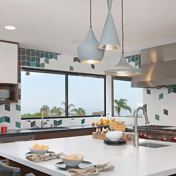 Eclectic Kitchen Backsplash Tile in Coastal Blend