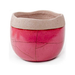 Pink Crackle Finish Pot - Products
