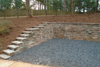 Design ideas for a large backyard landscaping in Atlanta.