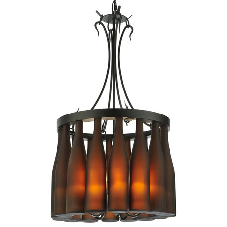 18W Tuscan Vineyard Villa 16 Wine Bottle Chandelier