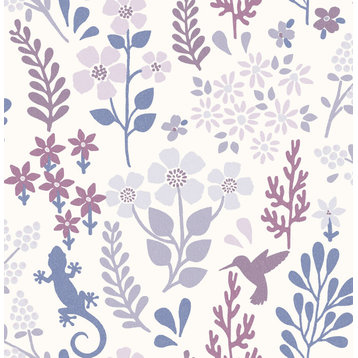 NUS4621 Zoey Leaf Peel & Stick Wallpaper in Periwinkle Blue