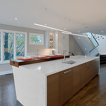 White Contemporary Kitchen island