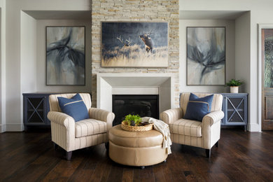 Inspiration for a transitional family room remodel in Houston
