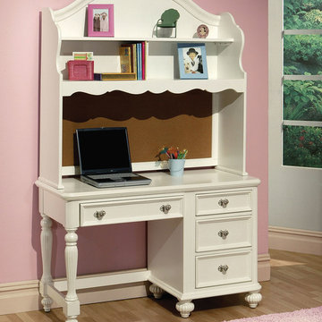 Athena Desk with Hutch | White