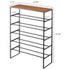 Shoe Rack, Steel, Holds 39.6 lbs, Black