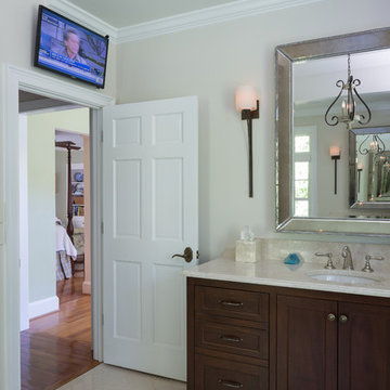 Entry and 'His' vanity in Master Bathroom