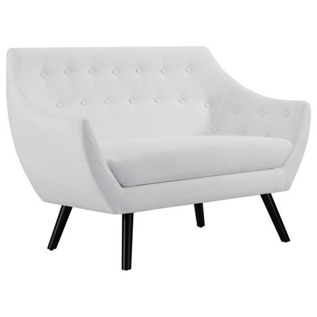 Allegory Upholstered Fabric Loveseat, White