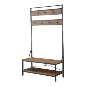 Ingmar Entryway Hall Tree Bench With Coat Rack And Shoe Storage