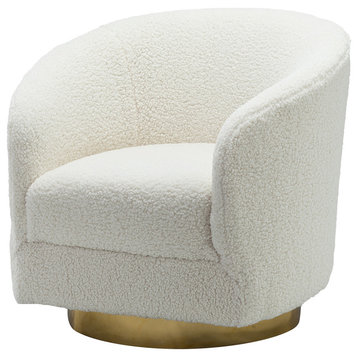 Swivel Barrel Chair, Ivory