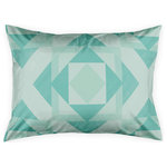 DDCG - Turquoise Geo Pattern Standard Pillow Sham - Complete the look of your bedroom with the Turquoise Geo Pattern Standard Pillow Sham. This fun pillow sham features a turquoise, teal and white geometric design that will add style and comfort to your bedroom. Pair with the Turquoise Geo Pattern Duvet Cover to complete the set, items sold separately.