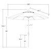 9' Bronze Collar Tilt Lift Fiberglass Rib Aluminum Umbrella, Sunbrella, Spectrum Dove