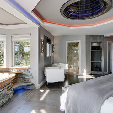 Master bedroom and bathroom