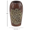 Coastal 10"x6" Brown Wooden Decorative Vase