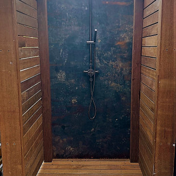 Outdoor Shower - Ipe & steel - Oakland Hills CA