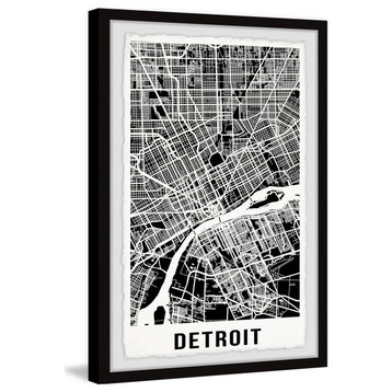 "Detroit Street Map" Framed Painting Print, 8x12
