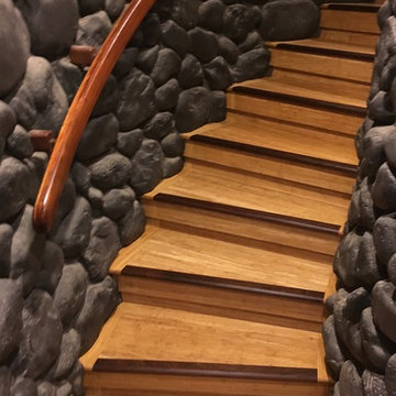 UF Natural Strand Woven Bamboo Flooring with Stained Ipe Stairnoses