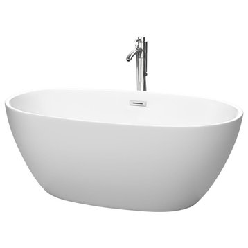 Wyndham Collection WCBTE306159ATP11 Juno 59" - Matte White / Polished Chrome