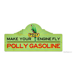 Polly Gasoline Metal Wall Sign | Petroliana Tin Signs | RetroPlanet.com - Novelty Signs
