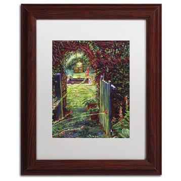 David Lloyd Glover 'Wicket Garden Gate' Art, Wood Frame, 11"x14", White Matte