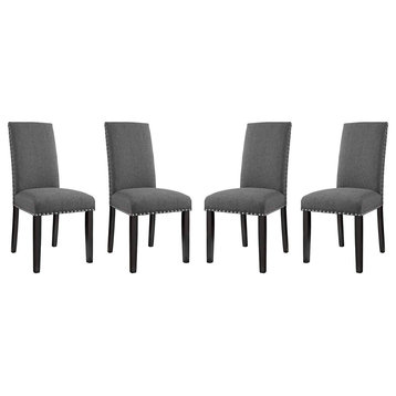 Parcel Dining Side Chair Fabric Set of 4, Gray