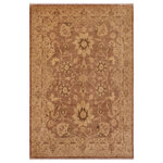 Bareens Designer Rugs - Classic Ziegler Kristyn Brown Beige Hand-Knotted Wool Rug - 9'0'' x 12'1'' - Enhance the ambiance of your home with this magnificent Persian-influenced Turkish hand-knotted rug made by skilled artisans capable of creating the most exceptional vegetable dyes and hand-spun wool. This exquisite handmade rug is a one-of-a-kind Peshawar Kafkaz, otherwise identified as Chobi, Chobi Peshawar, Oushak, or Ziegler rug. These handmade rugs are crafted in Pakistan utilizing superior-quality wool imported from Australia, New Zealand, and Korea in two types of weaves: the Persian weave and the Mori weave. This rug is meticulously crafted by hand using the finest natural vegetable dyes extracted from local plants. The artisans use a blend of hand-spun local and fine merino wool, resulting in a rug with a compelling texture, higher lanolin content, and longer staple. The artisans occasionally incorporate natural or artificial silk into the pile to enhance specific motifs. The finished product is an awe-inspiring execution of flawless design and an understated palette that exudes elegance.
