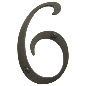 Classic Smooth Spanish Style Address Numbers, Bronze, 6", 6
