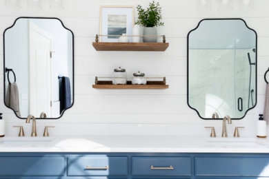 Bathroom - coastal bathroom idea in Charlotte