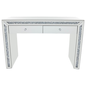 Glam Silver Wood Console Table 560598
