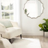 Lalina Scalloped Round Framed Accent Mirror, Silver 33.5" Diameter
