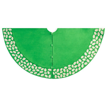 Handmade Contemporary Pebble Pattern Tree Skirt in Green