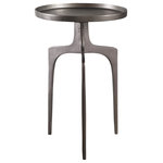 Uttermost - Uttermost Kenna Nickel Accent Table - Providing An Organic Global Feel, This Cast Aluminum Accent Table Features A Shapely Curved Base And Round Top, Finished In A Textured Nickel.