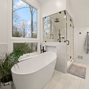 Modern Steam Shower Bathroom Remodel in Reston, VA