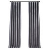 Signature Social Silver Faux Silk Blackout Curtain Single Panel, 50"W x 108"L