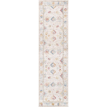Pasargad Home Heritage Collection Power Loom Rug, Beige/Ivory, 2'6"x8'
