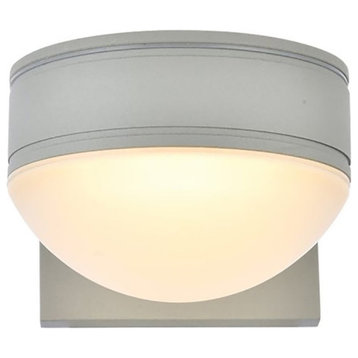 Living District Raine 1-Light 5" Modern Style Aluminum LED Wall Sconce in Silver