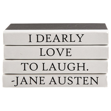 4 Piece I Dearly Love Jane Austen Quote Decorative Book Set